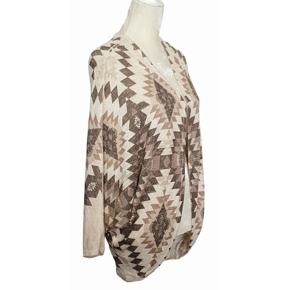 SilverGate Women's Bat Wing Open Front Cardigan Small 3/4 Sleeve Aztec Tribal